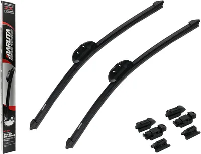 Produktbild von MARUTA Lotus Perl-Effekt Scheibenwischer SET 450mm / 450mm - universal - vorne, Aero-dynamik optimierte Wischerblätter aus exklusiver Silikon / Gummimischung ( Japan)