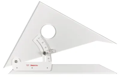 Produktbild von Aristo Stellwinkel 12 Zoll, Kathete 30 cm glasklar, Facette durchgehend