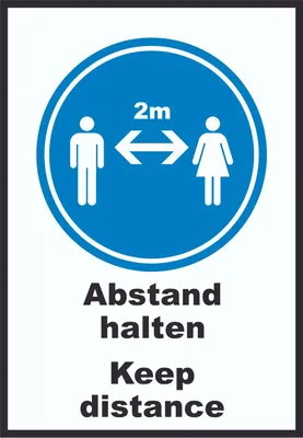 Produktbild von Abstand halten Keep distance Symbol und Text Schild A1 (594x841mm)