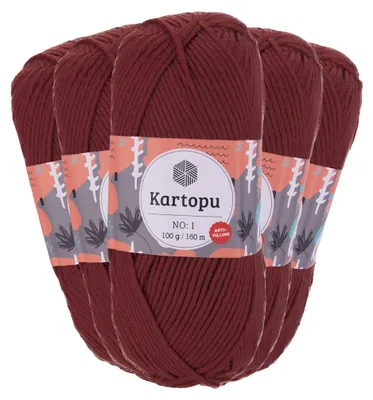 5 x 100g Strickgarn Kartopu NO:1 Wolle Anti Pilling Effekt Oeko-Tex zertifiziert Wolle