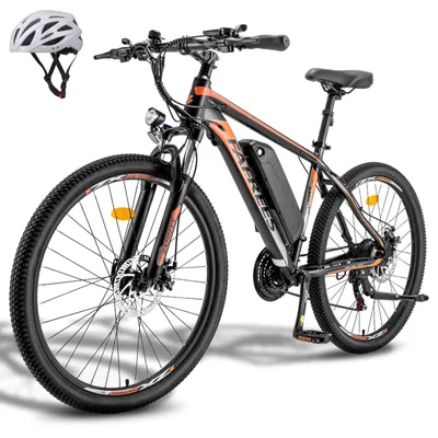 Produktbild von E-Bike MTB 26 Zoll Rostfreie Aluminiumlegierung Pannensichere Reifen bis zu 80 - 100 km Mountainbike mit 21 Gang Wasserdicht IP54, Orange