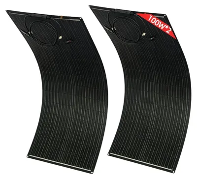 Imagen del producto de Paneles solares flexibles, con una potencia de 200W, diseño impermeable, 2 unidades de 100W, material ETFE