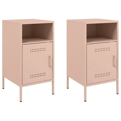 Produktbild von Nachttische 2 Stk. Rosa 36x39x68 cm Stahl