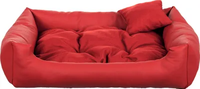 Obrázek produktu pro Pelíšek pro psy EKO - Elegantní pohovka pro psy z , snadno udržovatelné lehátko pro psy a odolný polštář pro psy ve vysoké kvalitě (M - 80x65, červená)