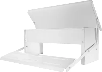 Immagine prodotto di Mangiatoia automatica per polli - Mangiatoia automatica a pedale - Capacità 5 kg - Acciaio zincato - Indipendente - Per fattorie e giardini - Bianco