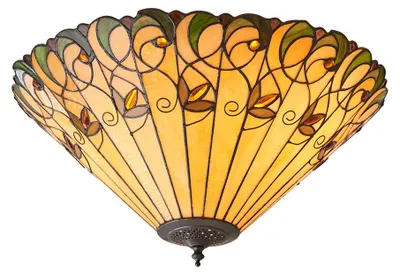 Obrázek produktu pro Kruhový stropní svítidlo JAMELIA, vícebarevné, černé, 2xE27x20W, sklo, rozměry: 26,5x50x50 cm, IP20, Tiffany