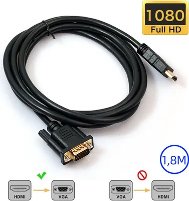 Produktbild von HDMI zu VGA HD männlich Hight Qualität Adapter Kabel 1080P Mit Decoder-Chip 1,8M