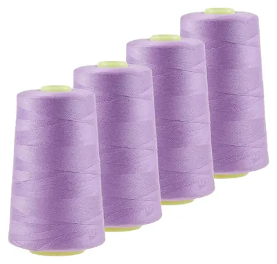 Produktbild von 4 x 4572m Qualitäts Overlock-Garn  Overlock Nähgarn Farben 621 - 660, Farbe:A647 hellviolett