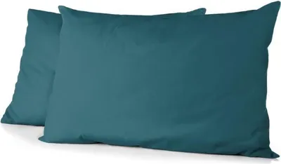 Produktbild von 2 Mikrofaser-Kissenbezüge, 82 g, 50 x 70 cm – Entenblau
