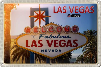 Produktbild von Blechschild Reise 30x20cm Las Vegas USA Sign Willkommensschild