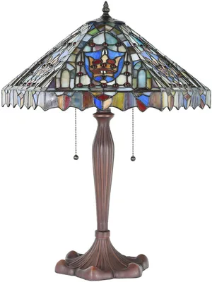 Produktbild von Clayre & Eef Tiffany Tischlampe Ø 47x60 cm Beige Blau Glas