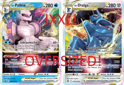Produktbild von Ur-Palkia VSTAR & Ur-Dialga VSTAR OVERSIZED SET Schwert & Schild Promo SWSH254 & 256 Sammelkarten Pokemon Einzelkarten