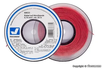 Produktbild von Viessmann 68633 - Kabel auf Abrollspule 0,14 mmÃƒâ€šÃ‚², rot, 25 m  - Neu