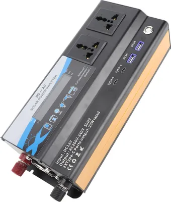 Obrázek produktu pro 6000W Špičkový měnič do auta Modifikace sinusové vlny Nabíjecí měnič 2 USB typu C s LED barevným světlem 12V