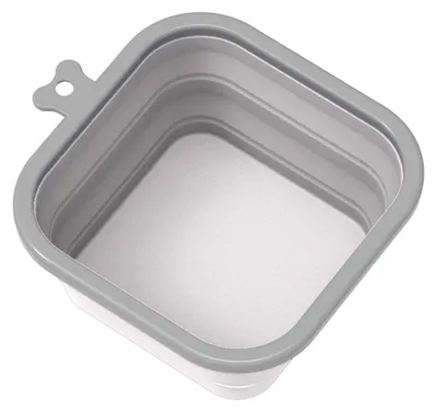 Produktbild von Masilic Faltbare Hundenapf aus Silikon 350ml, Grau, Reisenapf, Tragbarer Fressnapf & Wassernapf für Hunde, Leicht & Platzsparend, ideal für Camping, Reisen, Wandern & Haustiere
