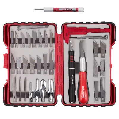 Produktbild von Schnitzmesser Kreator 36 teiliges Set - Modelliermesser in Aufbewahrungsbox