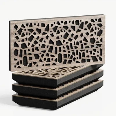Obrázek produktu pro Balení po 4 kusech – Úzký akustický difuzní panel pohlcující zvuk | 25 x 50 cm | Difuze – odraz – zvuková izolace [P32-H – 33 mm | Sonoma]