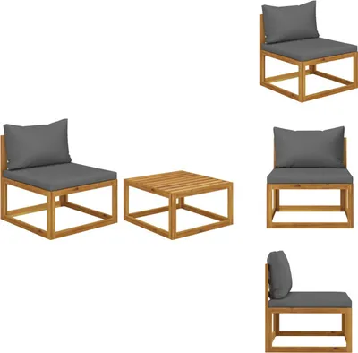 Image de vidaXL Ensemble de canapé de jardin 2 pièces avec revêtement en bois massif d'acacia - éléments de canapé de jardin