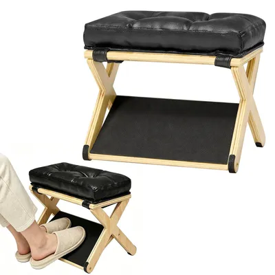 Image de Elzusha - Repose-pieds en bois ergonomique avec fonction de massage - Réglable