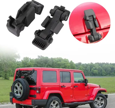 Productafbeelding van Accessoire set bestaande uit twee delen voor de motorkapbescherming, geschikt voor de Jeep Wrangler JK van 2007 tot 2017