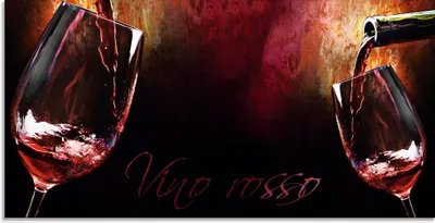 Produktbild von ARTland Glasbild Wein - Rotwein Größe: 100x50 cm