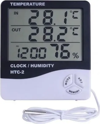 Produktbild von THERMOMETER - HYDROMETER Wetterstation Digitales Innenthermometer mit Außensonde Hygrometer
