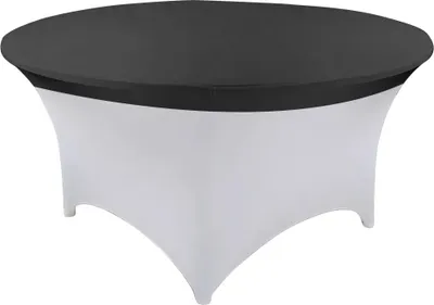 Image de Nappe élastique, recouvrement, topper noir pour tables rondes 180cm de diamètre