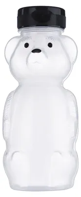 Produktbild von 230 ml Plastikflasche in Bärenform mit Klappdeckel, Mini-Bären-Glas, leerer Getränkebehälter für Kaffee, Bier, Saft, Süßigkeiten und Milch zum Aufbewahren und Ausschenken