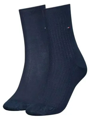 Produktbild von Tommy Hilfiger - Socken für Damen, Baumwollmischung (2er-Pack) NA1141 (35 EU - 38 EU) (Marine)