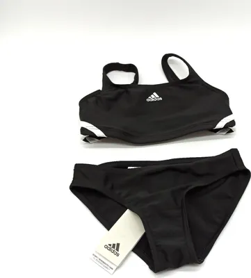 Produktbild von Adidas Mädchen Badeanzug Ib6001 3S Kids Suits Schwarz Weiß Bikini 122/128