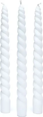 Zdjęcie produktu dla Świeca stołowa skręcona, biała, bezzapachowa — 23 cm, zamów online  Najwyższa jakość