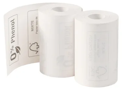 Produktbild von Exacompta Thermorolle 1-lagig - B57xø40 Mm - Rückseitig Bedruckt - 55g - Weiss - Neu - 55 g/m² - Weiß - 4 cm - Papier - 57 mm - 18 m