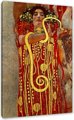Produktbild von Gustav Klimt - Hygieia - Leinwandbild / Größe: 80x60 cm / Wandbild / Kunstdruck / fertig bespannt