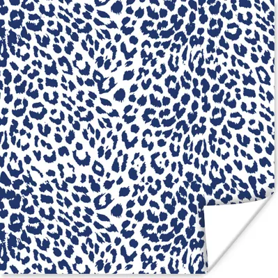 Produktbild von MuchoWow® Poster Pantherdruck - Weiß - Blau 50x50 cm - Wohnzimmerdekoration