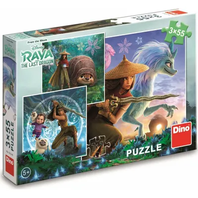 Zdjęcie produktu dla DINO Puzzle Raya i przyjaciele 3x55 elementów