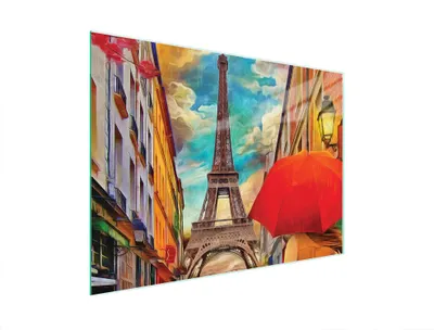 Produktbild von Glasschneidebrett Paris Design 40x30 cm aus gehärtetem Glas, pflegeleicht