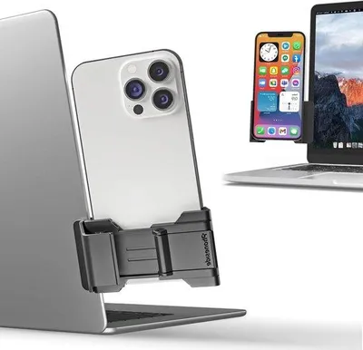 Produktbild von Verstelbare Telefonhalterung für Computer, iPhone, 360 Grad drehbar, schwarz