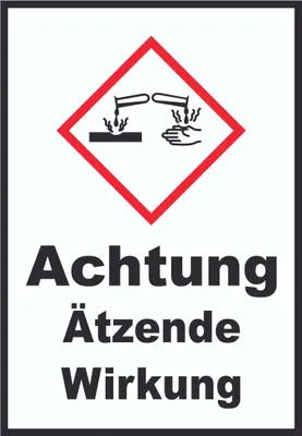 Produktbild von Schild Ätzende Wirkung Ätzwirkung hochkant A1 (594x841mm)