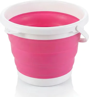 Produktbild von Faltbarer Eimer Rund, Größe:5 Liter, Farbe:Pink