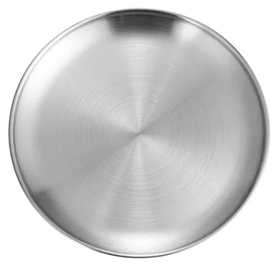 Rundes Edelstahl-Tablett 30 cm, silberfarben, Obstschale