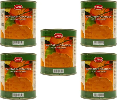 Produktbild von CANA Mandarin-Orangen geschält kernlos 5 Dosen Füllm 800g ATG 480g