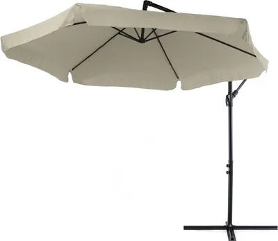 Produktbild von di volio Garten Sonnenschirm EMPOLI Ampelschirm mit Kurbelvorrichtung UV-Schutz Wasserabweisende Bespannung Sonnenschirm Schirm Gartenschirm Marktschirm - Beige
