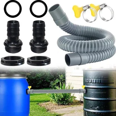 Produktbild von Regentonverbindungssatz mit 2 Durchlässen, 50 cm Schlauch und Klemmen, Durchmesser 30 mm