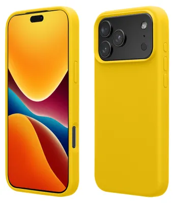 Produktbild von kwmobile Handyhülle für iPhone 17 Pro Max Hülle, für iPhone 17 Pro Max Case - Hülle Silikon - kabelloses Laden - Strahlend Gelb