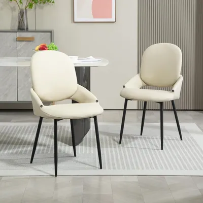 Immagine prodotto di Sedia da ufficio - Sedia per ospiti - Sedia da scrivania - Sedia da pranzo - Sedia per la reception - Rivestimento in ecopelle - Gambe in metallo