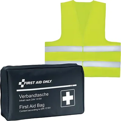 Produktbild von Acme United Erste-Hilfe-Tasche mit Warnweste DIN 13167 schwarz