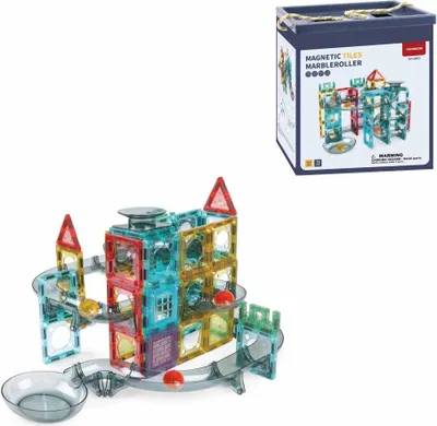 Obrázok produktu pre Magnetická stavebnica Marble Roller 72ks sada - Magnetic Tiles
