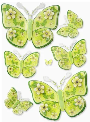 Produktbild von Wandsticker 3D-Optik XXL-Sticker Schmetterling, grün