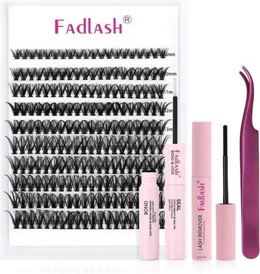 Produktbild von Famanu Wimpernverlängerung Set - 240 Troschwimpern, Kleber und Pinzette für Anfänger