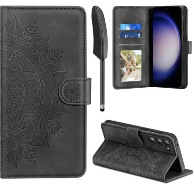 Productafbeelding van Kunstleren hoesje voor de Samsung Galaxy S23 5G Flip, met kaarthouder, magneetsluiting, standfunctie, zwart